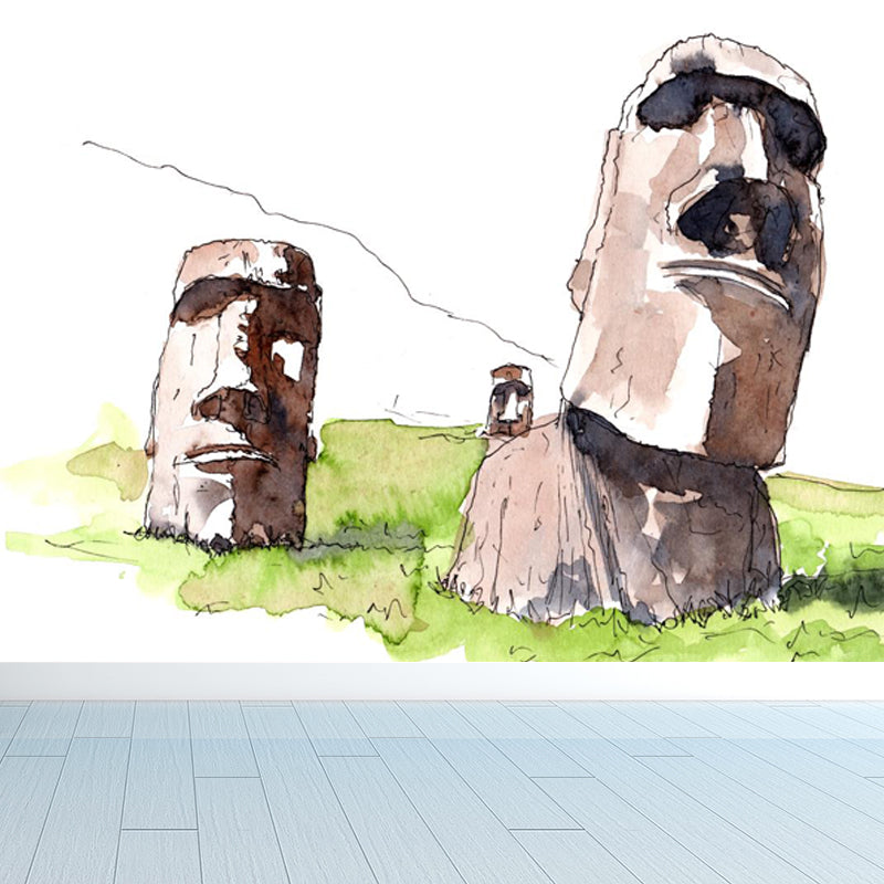 Extra Large Landmark Spot Mural Light Color Non-Woven Wall Art for Interior Decor Clearhalo 'Wall Decor' 'Wall Mural' 1865113