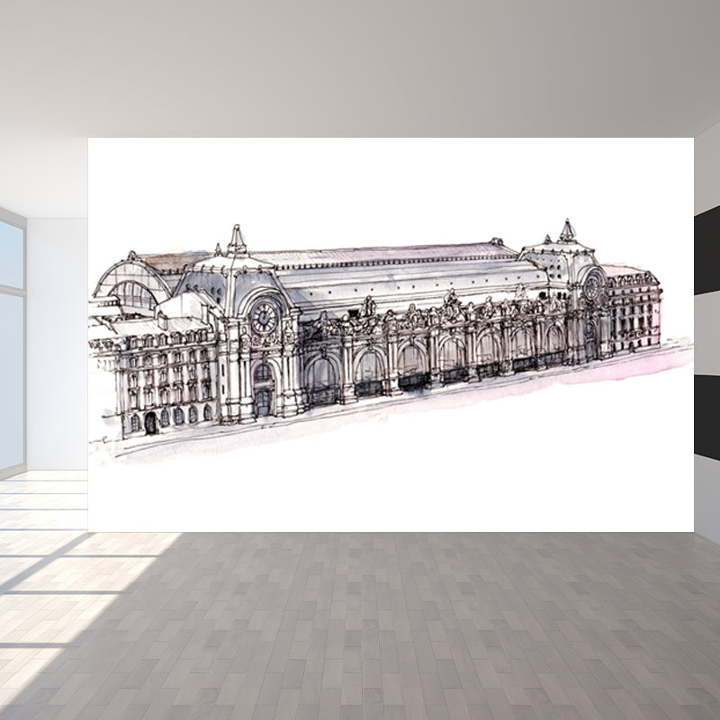 Extra Large Landmark Spot Mural Light Color Non-Woven Wall Art for Interior Decor Clearhalo 'Wall Decor' 'Wall Mural' 1865124