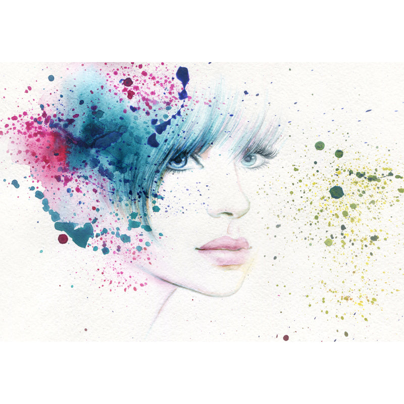 Stain Resistant Girl Pattern Mural Decal Non-Woven Fashion Wall Decor for Sitting Room Clearhalo 'Wall Decor' 'Wall Mural' 1865140