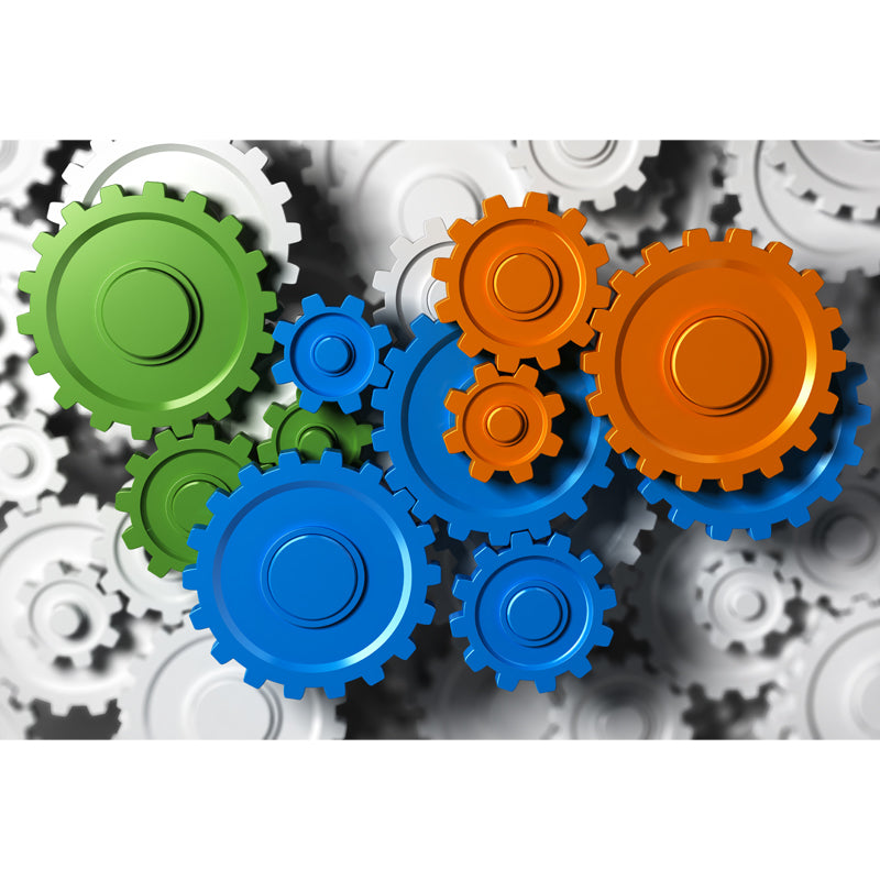 Photography Metal Gear Mural Wallpaper for Study Room, Pastel Color, Made to Measure Clearhalo 'Wall Decor' 'Wall Mural' 1865155