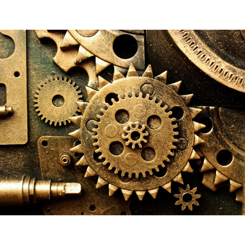 Photography Metal Gear Mural Wallpaper for Study Room, Pastel Color, Made to Measure Clearhalo 'Wall Decor' 'Wall Mural' 1865160