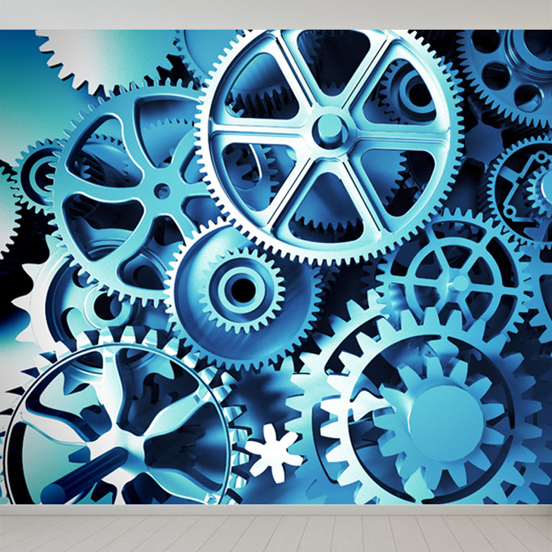 Photography Metal Gear Mural Wallpaper for Study Room, Pastel Color, Made to Measure Clearhalo 'Wall Decor' 'Wall Mural' 1865163