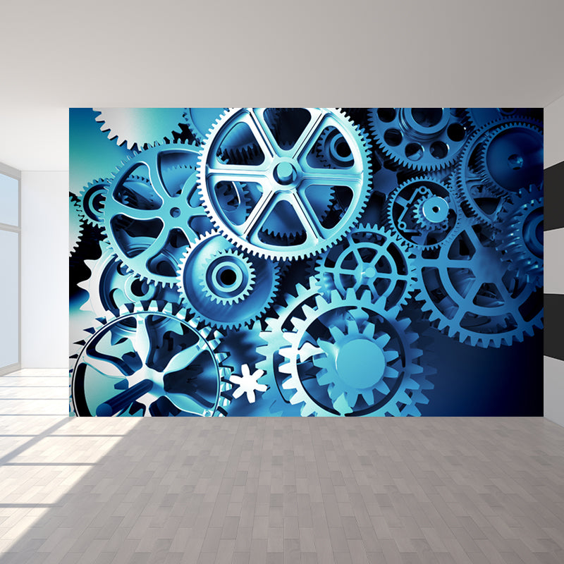 Photography Metal Gear Mural Wallpaper for Study Room, Pastel Color, Made to Measure Clearhalo 'Wall Decor' 'Wall Mural' 1865164