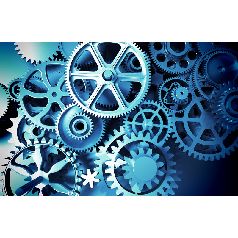 Photography Metal Gear Mural Wallpaper for Study Room, Pastel Color, Made to Measure Clearhalo 'Wall Decor' 'Wall Mural' 1865165