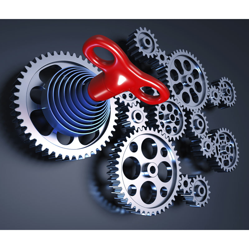 Photography Metal Gear Mural Wallpaper for Study Room, Pastel Color, Made to Measure Clearhalo 'Wall Decor' 'Wall Mural' 1865175