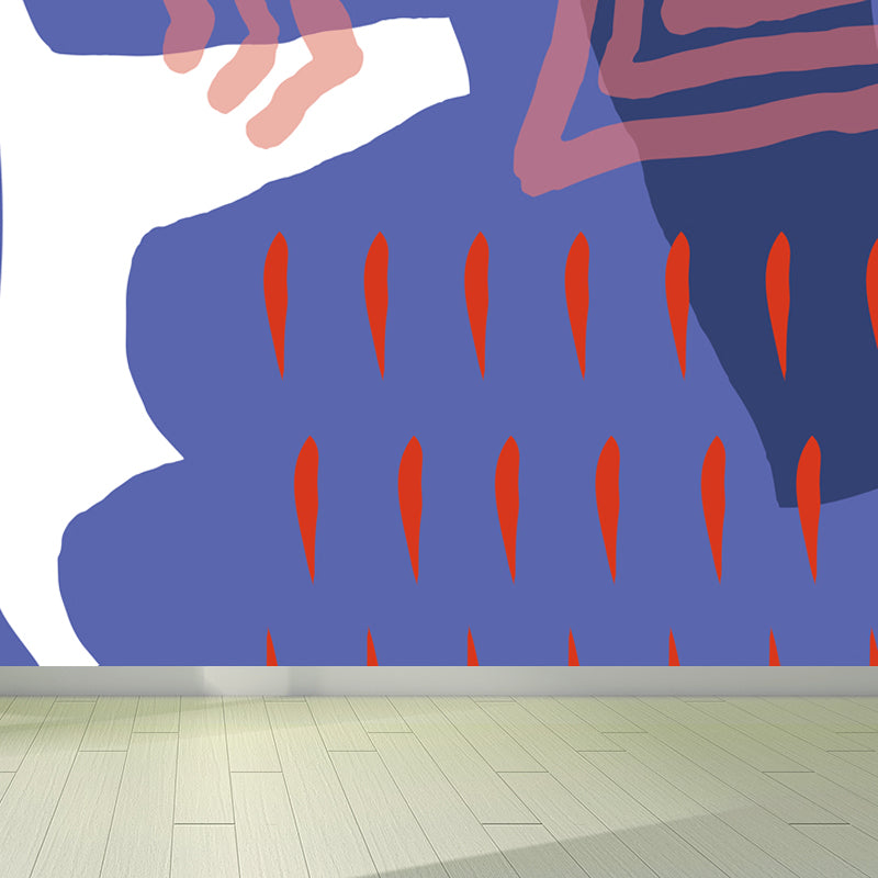 Bright Abstract Mural Wallpaper Contemporary Style Non-Woven Material Wall Covering Blue Clearhalo 'Wall Decor' 'Wall Mural' 1865187