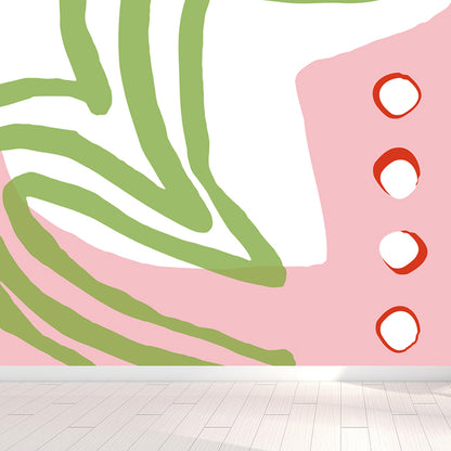 Bright Abstract Mural Wallpaper Contemporary Style Non-Woven Material Wall Covering Pink Clearhalo 'Wall Decor' 'Wall Mural' 1865192