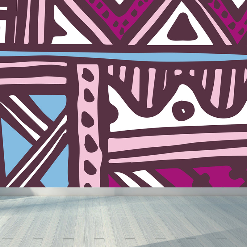 Bright Abstract Mural Wallpaper Contemporary Style Non-Woven Material Wall Covering Purple Clearhalo 'Wall Decor' 'Wall Mural' 1865197