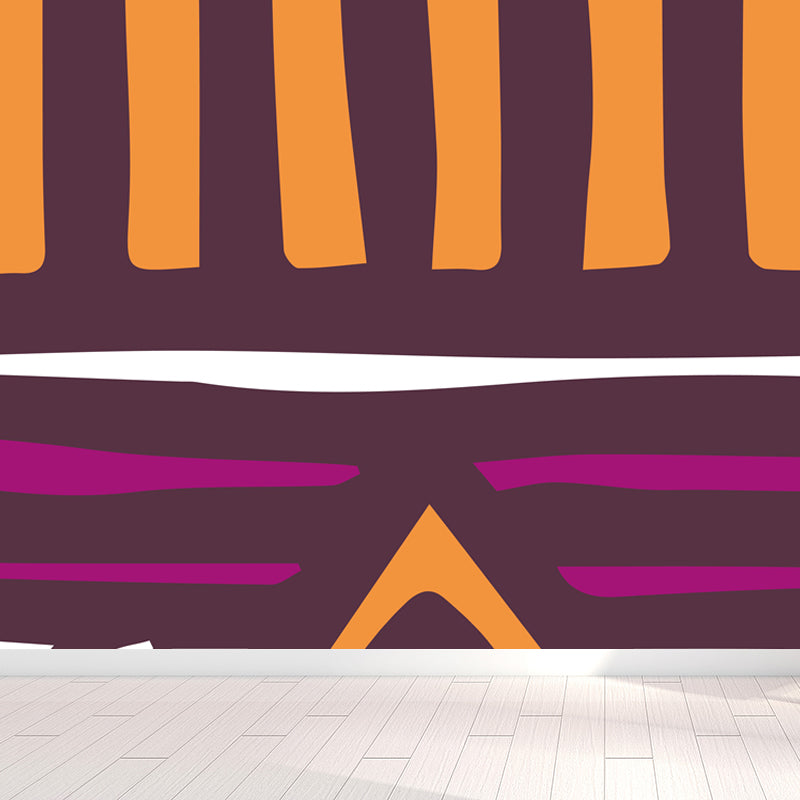 Extra Large Abstract Mural Light Color Non-Woven Wall Art for Indoor Decor, Customised Orange Clearhalo 'Wall Decor' 'Wall Mural' 1865207