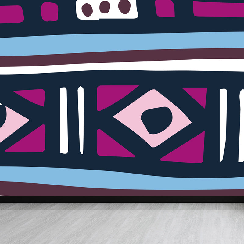 Extra Large Abstract Mural Light Color Non-Woven Wall Art for Indoor Decor, Customised Purple Clearhalo 'Wall Decor' 'Wall Mural' 1865212