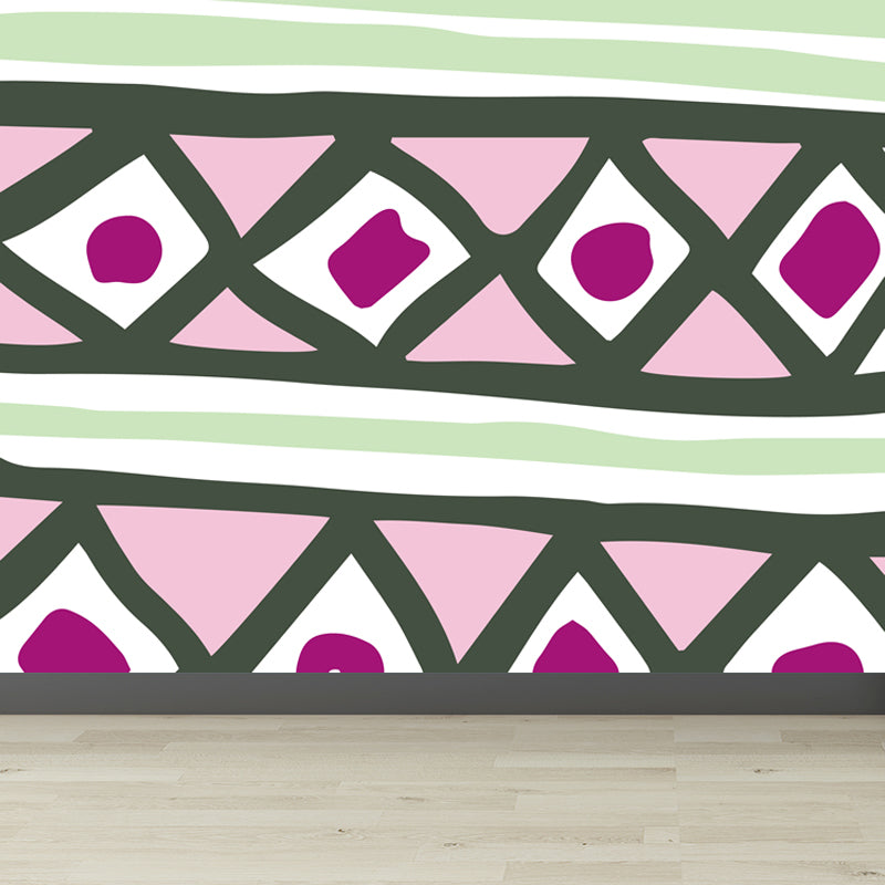 Extra Large Abstract Mural Light Color Non-Woven Wall Art for Indoor Decor, Customised Green Clearhalo 'Wall Decor' 'Wall Mural' 1865217