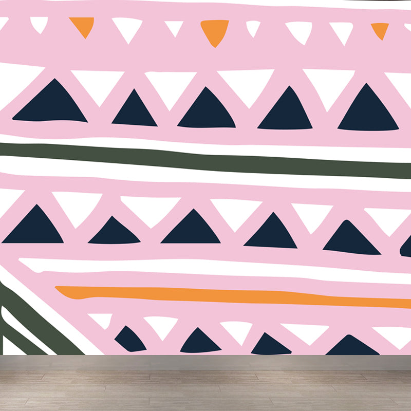 Extra Large Abstract Mural Light Color Non-Woven Wall Art for Indoor Decor, Customised Pink Clearhalo 'Wall Decor' 'Wall Mural' 1865222