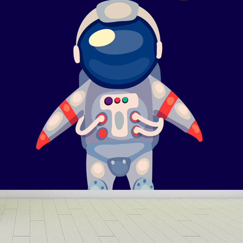 Soft Color Children's Art Mural Wallpaper Huge Space Scene Wall Covering for Dining Room Clearhalo 'Wall Decor' 'Wall Mural' 1865243