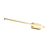 Gold Elongated Wall Mounted Lighting Contemporary LED Metal Vanity Wall Light Fixture Clearhalo 'Cast Iron' 'Glass' 'Industrial' 'Modern wall lights' 'Modern' 'Tiffany' 'Traditional wall lights' 'Vanity Lights' 'Wall Lights' Lighting' 1865304