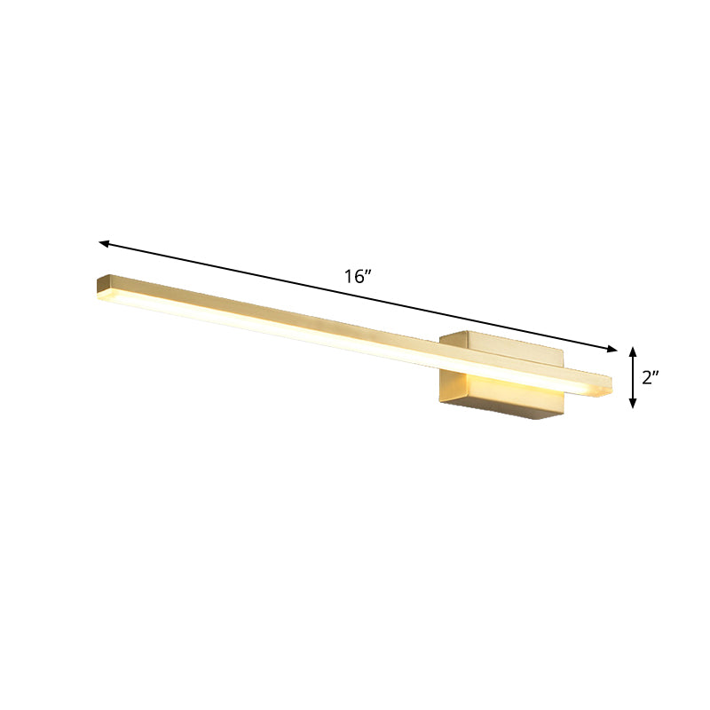 Gold Elongated Wall Mounted Lighting Contemporary LED Metal Vanity Wall Light Fixture Clearhalo 'Cast Iron' 'Glass' 'Industrial' 'Modern wall lights' 'Modern' 'Tiffany' 'Traditional wall lights' 'Vanity Lights' 'Wall Lights' Lighting' 1865305