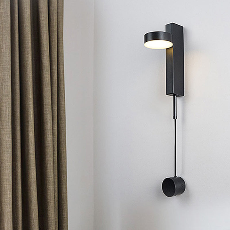 Black/Gold Rectangle Flush Mount Wall Sconce Simplicity LED Metallic Wall Lighting Fixture with Switch Clearhalo 'Cast Iron' 'Glass' 'Industrial' 'Modern wall lights' 'Modern' 'Tiffany' 'Traditional wall lights' 'Wall Lamps & Sconces' 'Wall Lights' Lighting' 1865312