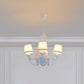 Barrel Chandelier Lamp Children Pleated Fabric 4 Heads White Suspension Light with Wheel Design Clearhalo 'Ceiling Lights' 'Chandeliers' Lighting' options 1865315