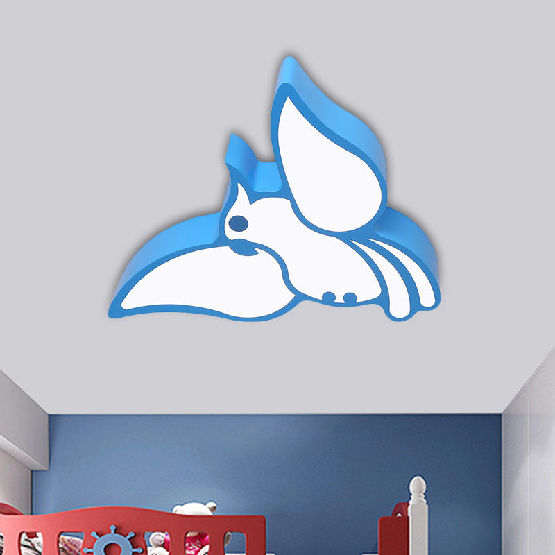 Acrylic Flying Parrot Flush Light Children Style Red/Pink/Blue LED Flush Mount Ceiling Fixture Blue Clearhalo 'Ceiling Lights' 'Close To Ceiling Lights' 'Close to ceiling' 'Flush mount' Lighting' 1865318