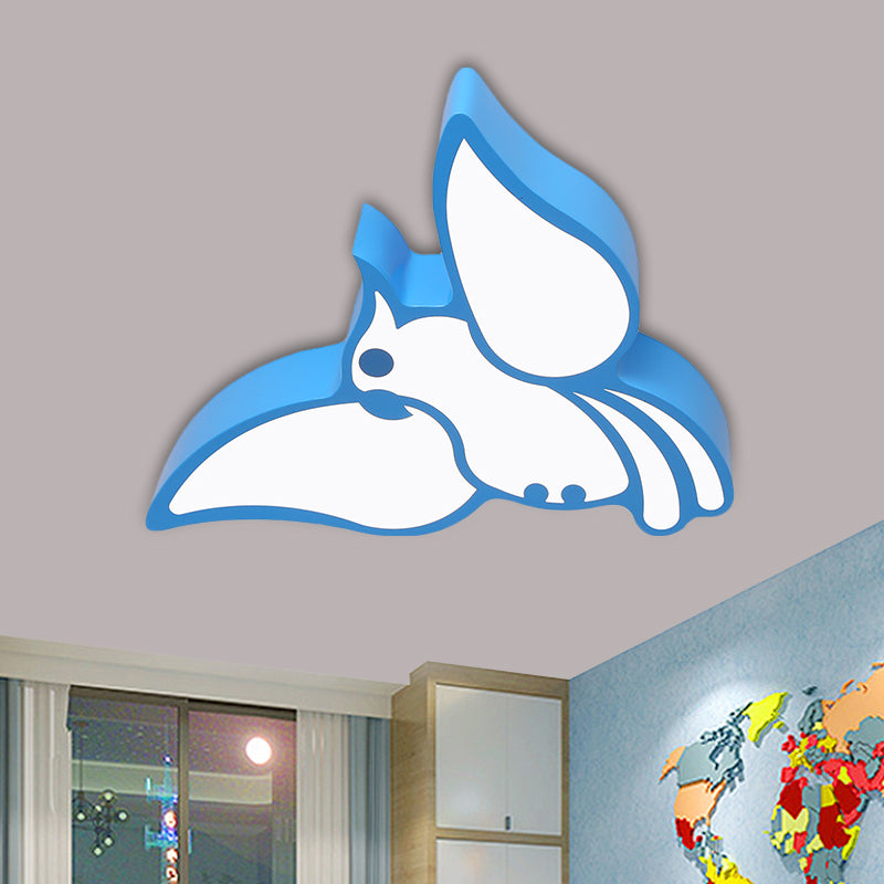 Acrylic Flying Parrot Flush Light Children Style Red/Pink/Blue LED Flush Mount Ceiling Fixture Clearhalo 'Ceiling Lights' 'Close To Ceiling Lights' 'Close to ceiling' 'Flush mount' Lighting' 1865319