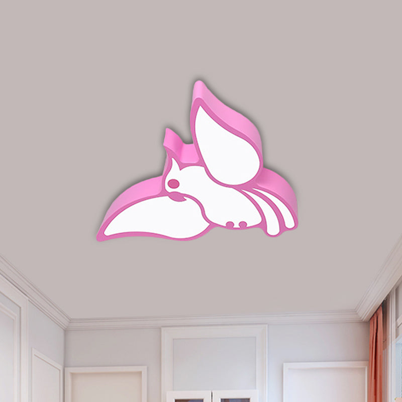Acrylic Flying Parrot Flush Light Children Style Red/Pink/Blue LED Flush Mount Ceiling Fixture Clearhalo 'Ceiling Lights' 'Close To Ceiling Lights' 'Close to ceiling' 'Flush mount' Lighting' 1865327