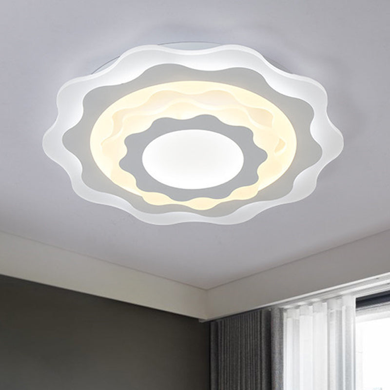 19"/23.5" Wide Acrylic Gear Lighting Fixture Simplicity LED White Flush Mount Ceiling Light White Clearhalo 'Ceiling Lights' 'Close To Ceiling Lights' 'Close to ceiling' 'Flush mount' Lighting' 1865330