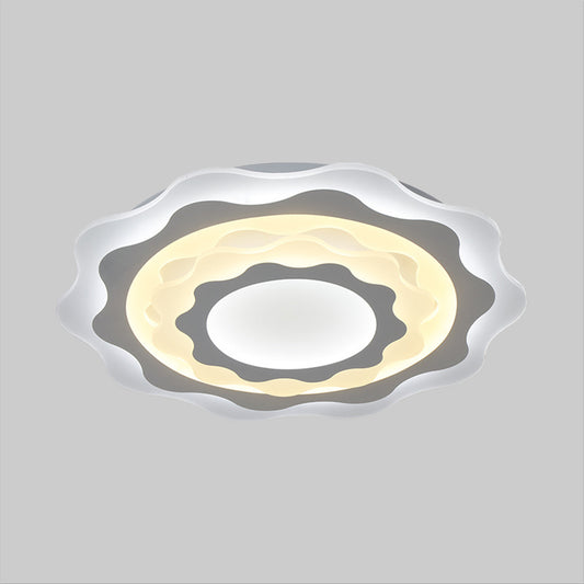 19"/23.5" Wide Acrylic Gear Lighting Fixture Simplicity LED White Flush Mount Ceiling Light Clearhalo 'Ceiling Lights' 'Close To Ceiling Lights' 'Close to ceiling' 'Flush mount' Lighting' 1865332