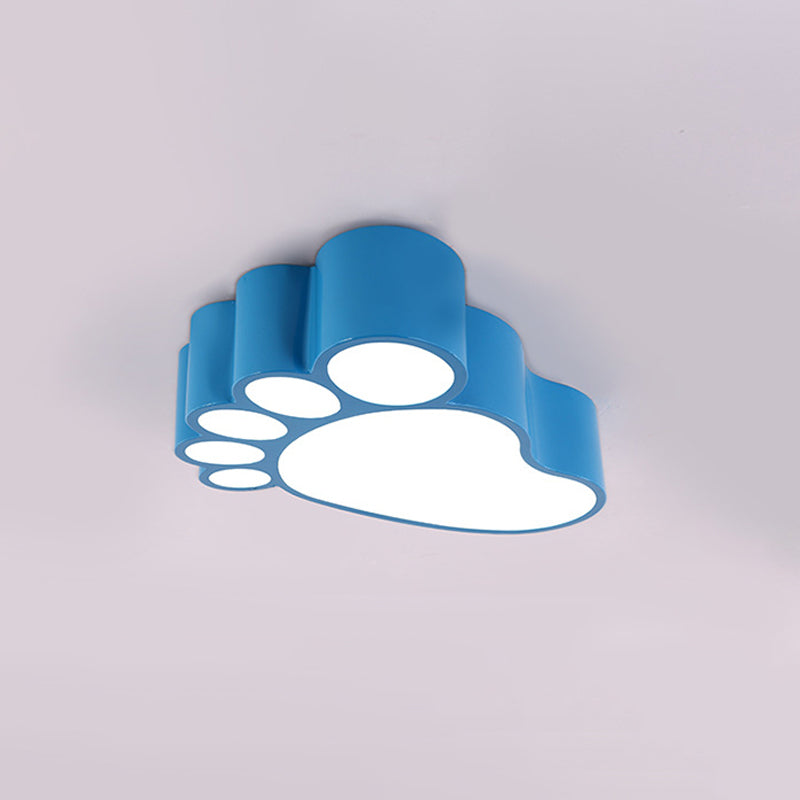 Acrylic Footstep-Like LED Flush Mount Lamp Kids Red/Yellow/Blue Flush Ceiling Light Fixture for Kindergarten Clearhalo 'Ceiling Lights' 'Close To Ceiling Lights' 'Close to ceiling' 'Flush mount' Lighting' 1865341