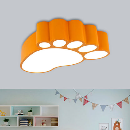 Acrylic Footstep-Like LED Flush Mount Lamp Kids Red/Yellow/Blue Flush Ceiling Light Fixture for Kindergarten Yellow Clearhalo 'Ceiling Lights' 'Close To Ceiling Lights' 'Close to ceiling' 'Flush mount' Lighting' 1865343