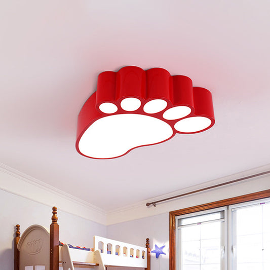 Acrylic Footstep-Like LED Flush Mount Lamp Kids Red/Yellow/Blue Flush Ceiling Light Fixture for Kindergarten Clearhalo 'Ceiling Lights' 'Close To Ceiling Lights' 'Close to ceiling' 'Flush mount' Lighting' 1865348