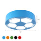 Red/Yellow/Blue Football Flushmount Children-Style LED Metal Flush Ceiling Light Fixture with Acrylic Shade Clearhalo 'Ceiling Lights' 'Close To Ceiling Lights' 'Close to ceiling' 'Flush mount' Lighting' 1865358