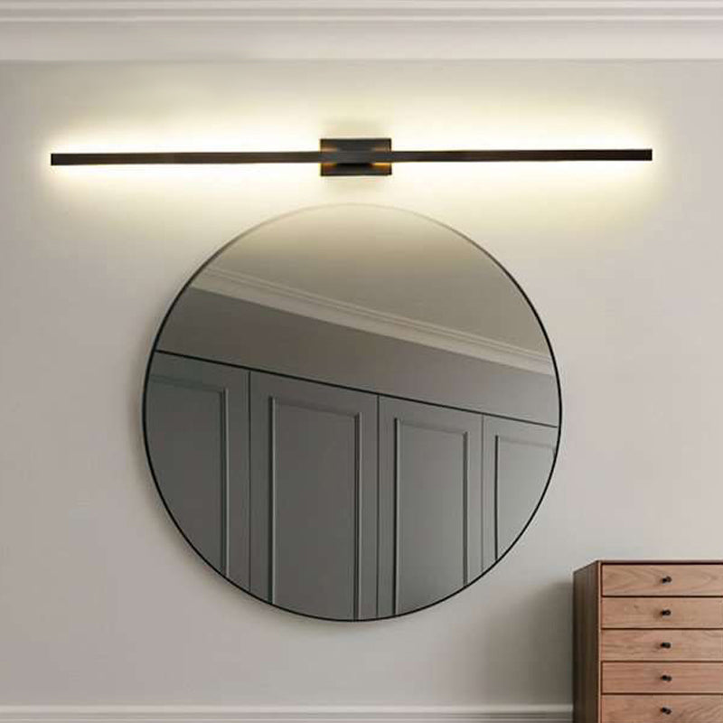 Minimalism Elongated Wall Lamp Fixture Metal Drawing Room LED Wall Sconce Light in Black Clearhalo 'Cast Iron' 'Glass' 'Industrial' 'Modern wall lights' 'Modern' 'Tiffany' 'Traditional wall lights' 'Wall Lamps & Sconces' 'Wall Lights' Lighting' 1865405