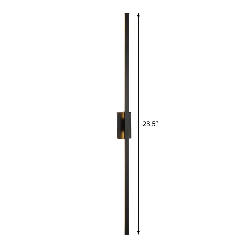 Minimalism Elongated Wall Lamp Fixture Metal Drawing Room LED Wall Sconce Light in Black Clearhalo 'Cast Iron' 'Glass' 'Industrial' 'Modern wall lights' 'Modern' 'Tiffany' 'Traditional wall lights' 'Wall Lamps & Sconces' 'Wall Lights' Lighting' 1865407