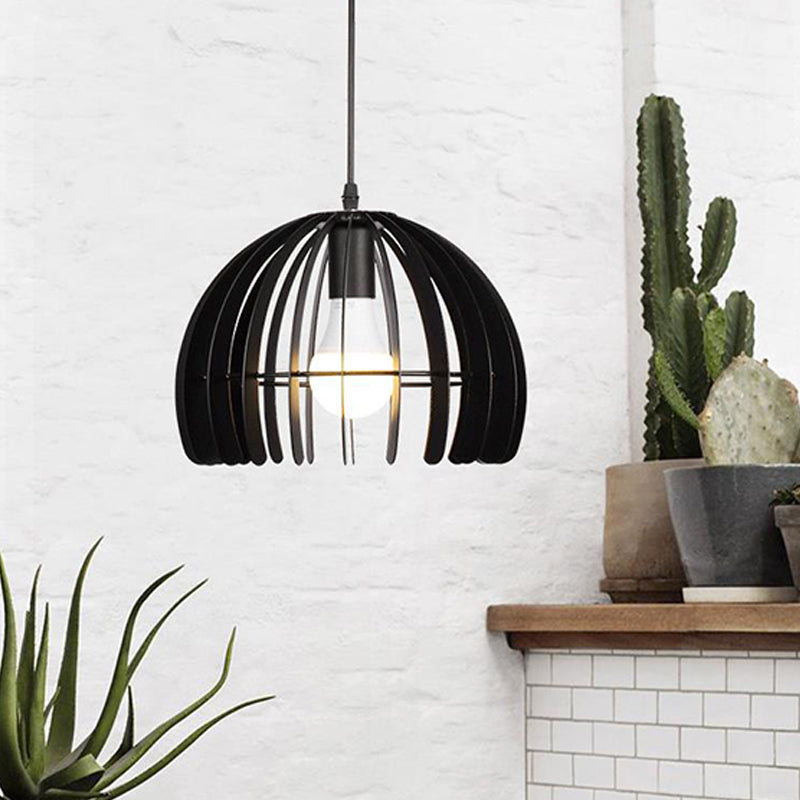 Domed Cage Living Room Hanging Lamp Kit Metal Single Bulb Contemporary ...
