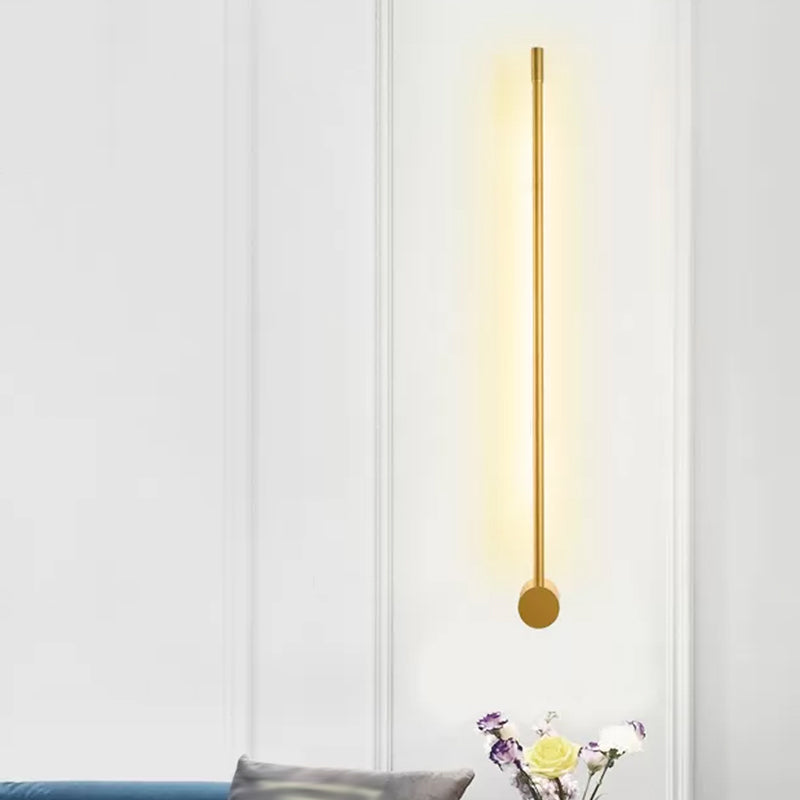 Strip Living Room Wall Sconce Light Metal LED Contemporary Wall Mounted Lamp in Black/Gold Clearhalo 'Cast Iron' 'Glass' 'Industrial' 'Modern wall lights' 'Modern' 'Tiffany' 'Traditional wall lights' 'Wall Lamps & Sconces' 'Wall Lights' Lighting' 1865598