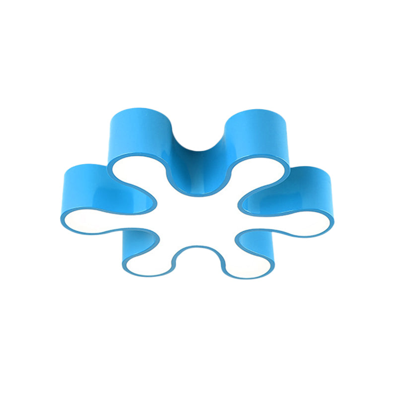 LED Bedchamber Flush Mount Lamp Kids Red/Yellow/Blue Ceiling Light Fixture with Floral Acrylic Shade Clearhalo 'Ceiling Lights' 'Close To Ceiling Lights' 'Close to ceiling' 'Flush mount' Lighting' 1865618