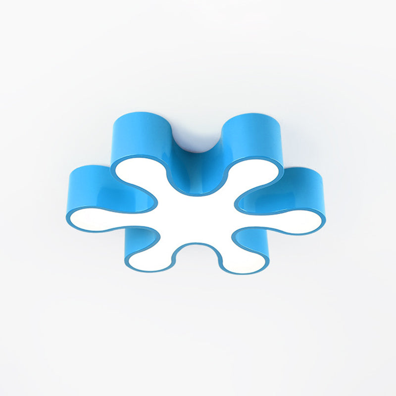 LED Bedchamber Flush Mount Lamp Kids Red/Yellow/Blue Ceiling Light Fixture with Floral Acrylic Shade Clearhalo 'Ceiling Lights' 'Close To Ceiling Lights' 'Close to ceiling' 'Flush mount' Lighting' 1865619