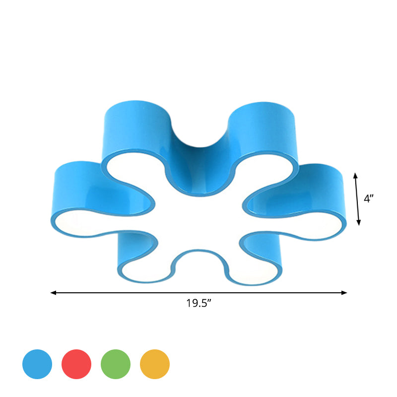 LED Bedchamber Flush Mount Lamp Kids Red/Yellow/Blue Ceiling Light Fixture with Floral Acrylic Shade Clearhalo 'Ceiling Lights' 'Close To Ceiling Lights' 'Close to ceiling' 'Flush mount' Lighting' 1865620