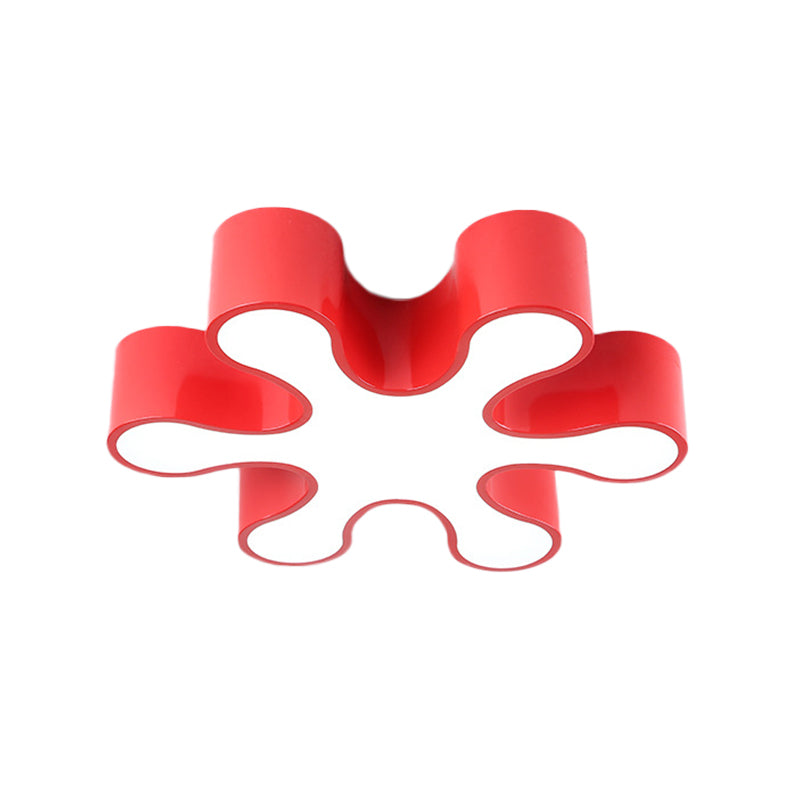 LED Bedchamber Flush Mount Lamp Kids Red/Yellow/Blue Ceiling Light Fixture with Floral Acrylic Shade Clearhalo 'Ceiling Lights' 'Close To Ceiling Lights' 'Close to ceiling' 'Flush mount' Lighting' 1865623