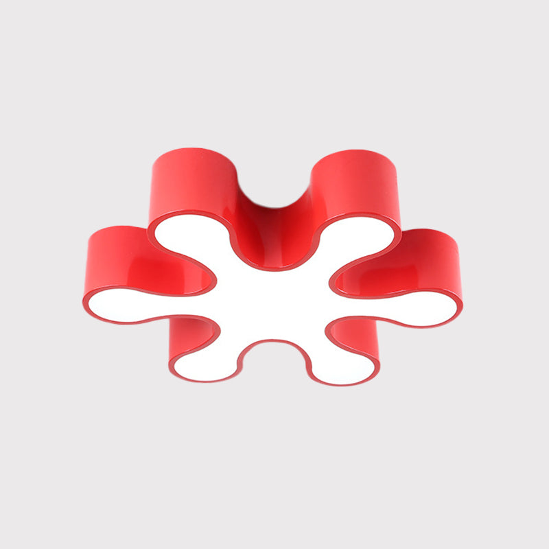 LED Bedchamber Flush Mount Lamp Kids Red/Yellow/Blue Ceiling Light Fixture with Floral Acrylic Shade Clearhalo 'Ceiling Lights' 'Close To Ceiling Lights' 'Close to ceiling' 'Flush mount' Lighting' 1865624