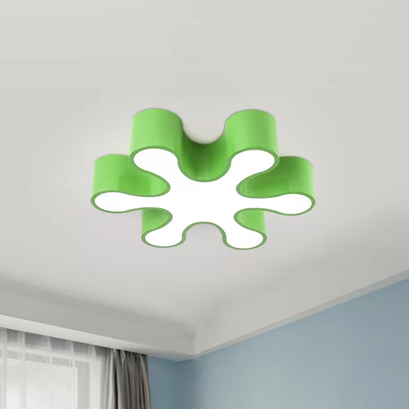 LED Bedchamber Flush Mount Lamp Kids Red/Yellow/Blue Ceiling Light Fixture with Floral Acrylic Shade Clearhalo 'Ceiling Lights' 'Close To Ceiling Lights' 'Close to ceiling' 'Flush mount' Lighting' 1865626