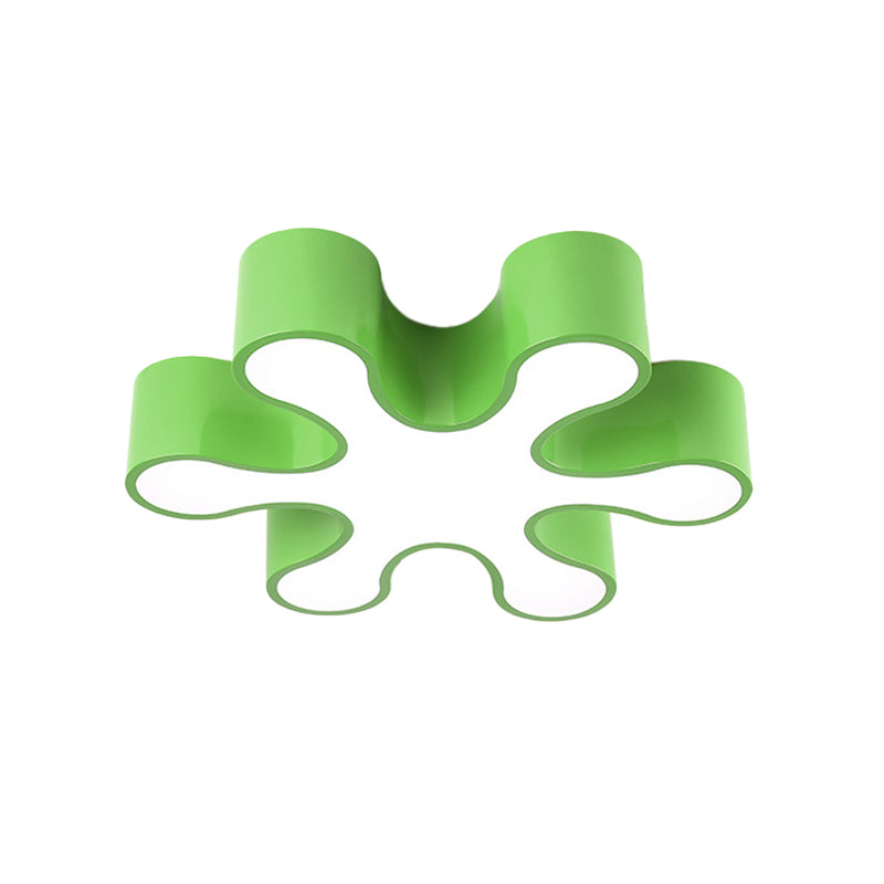 LED Bedchamber Flush Mount Lamp Kids Red/Yellow/Blue Ceiling Light Fixture with Floral Acrylic Shade Clearhalo 'Ceiling Lights' 'Close To Ceiling Lights' 'Close to ceiling' 'Flush mount' Lighting' 1865627