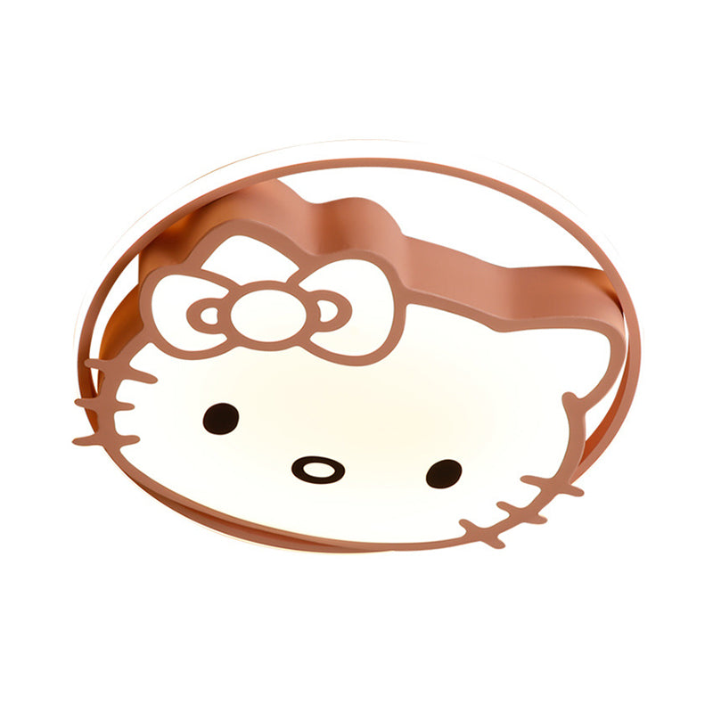 Acrylic Cartoon Cat Flushmount Fixture Kids LED Flush Ceiling Light in White/Pink/Blue, Warm/White Light Clearhalo 'Ceiling Lights' 'Close To Ceiling Lights' 'Close to ceiling' 'Flush mount' Lighting' 1865745