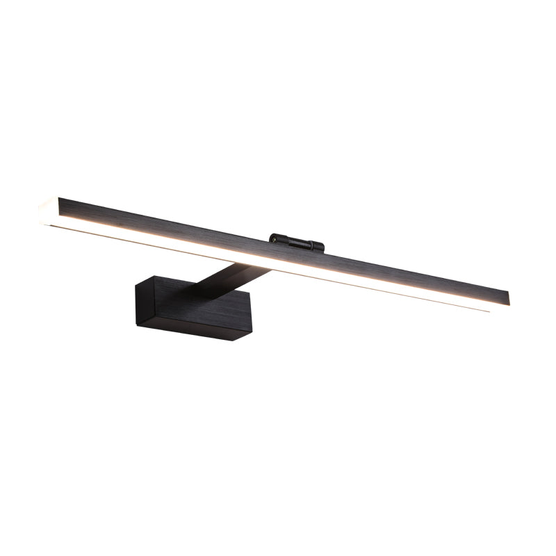 Black Slender Vanity Lighting Ideas Modern Style LED Metallic Wall Mount Light in Warm/White Light Clearhalo 'Cast Iron' 'Glass' 'Industrial' 'Modern wall lights' 'Modern' 'Tiffany' 'Traditional wall lights' 'Vanity Lights' 'Wall Lights' Lighting' 1865922
