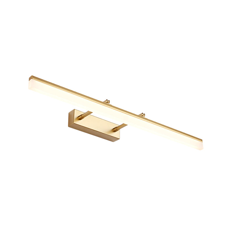 Linear Acrylic Vanity Lamp Modernism 16"/19.5" L LED Gold Wall Lighting Fixture in Warm/White Light Clearhalo 'Modern wall lights' 'Modern' 'Vanity Lights' 'Wall Lights' Lighting' 1865925
