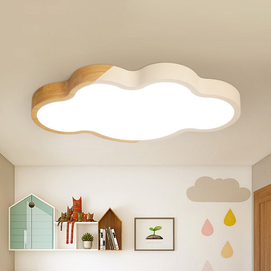 Metallic Cloud Flush Mount Light Modern Style White/Yellow/Green LED Ceiling Fixture for Great Room White Clearhalo 'Ceiling Lights' 'Close To Ceiling Lights' 'Close to ceiling' 'Flush mount' Lighting' 1866007