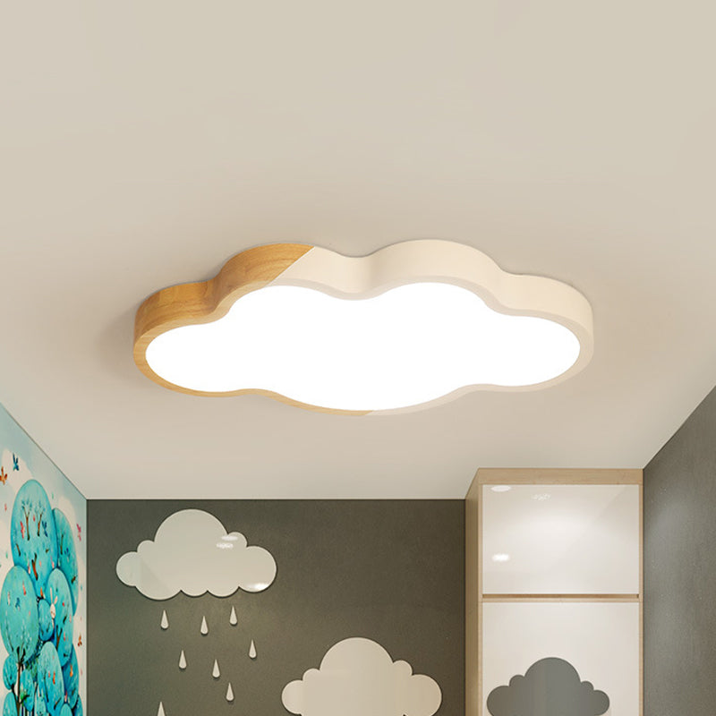 Metallic Cloud Flush Mount Light Modern Style White/Yellow/Green LED Ceiling Fixture for Great Room Clearhalo 'Ceiling Lights' 'Close To Ceiling Lights' 'Close to ceiling' 'Flush mount' Lighting' 1866008