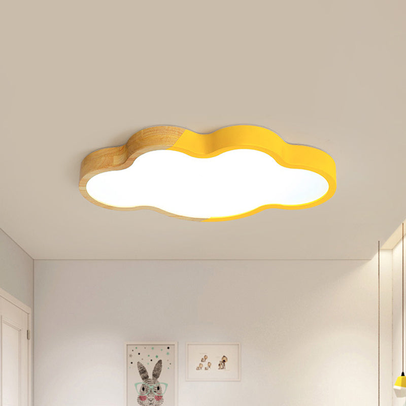 Metallic Cloud Flush Mount Light Modern Style White/Yellow/Green LED Ceiling Fixture for Great Room Clearhalo 'Ceiling Lights' 'Close To Ceiling Lights' 'Close to ceiling' 'Flush mount' Lighting' 1866012