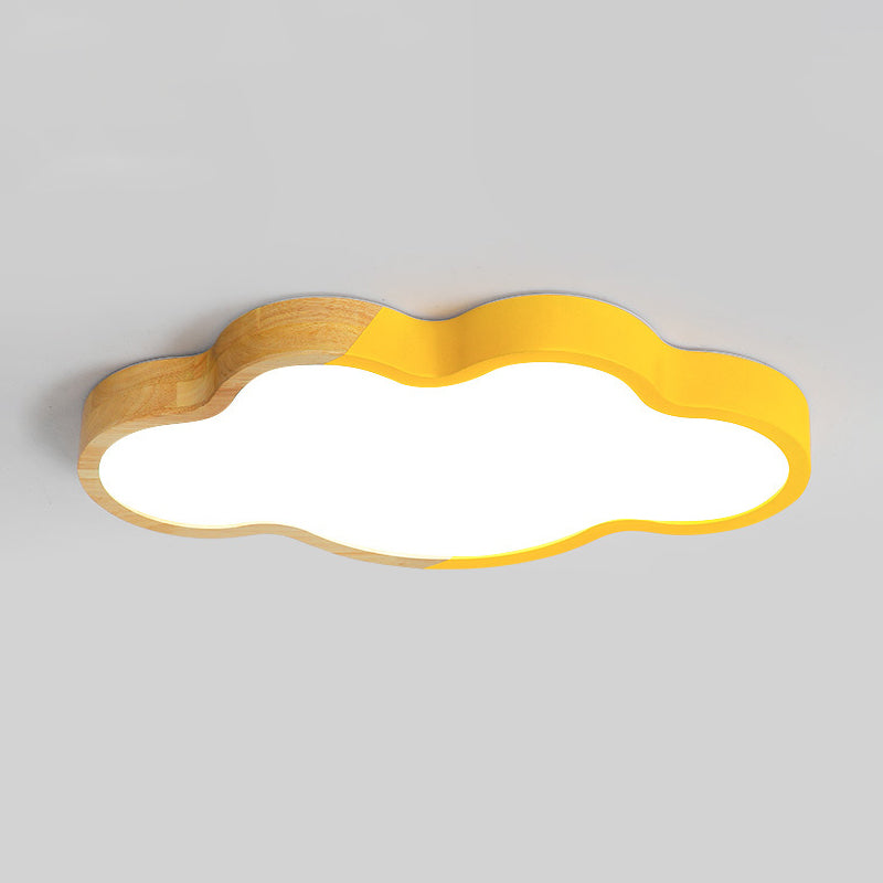 Metallic Cloud Flush Mount Light Modern Style White/Yellow/Green LED Ceiling Fixture for Great Room Clearhalo 'Ceiling Lights' 'Close To Ceiling Lights' 'Close to ceiling' 'Flush mount' Lighting' 1866014