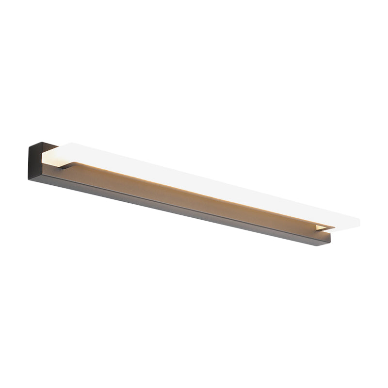 Slender Bathroom Vanity Light Acrylic LED Contemporary Wall Lighting Sconce in Black, Warm/White Light Clearhalo 'Modern wall lights' 'Modern' 'Vanity Lights' 'Wall Lights' Lighting' 1866039
