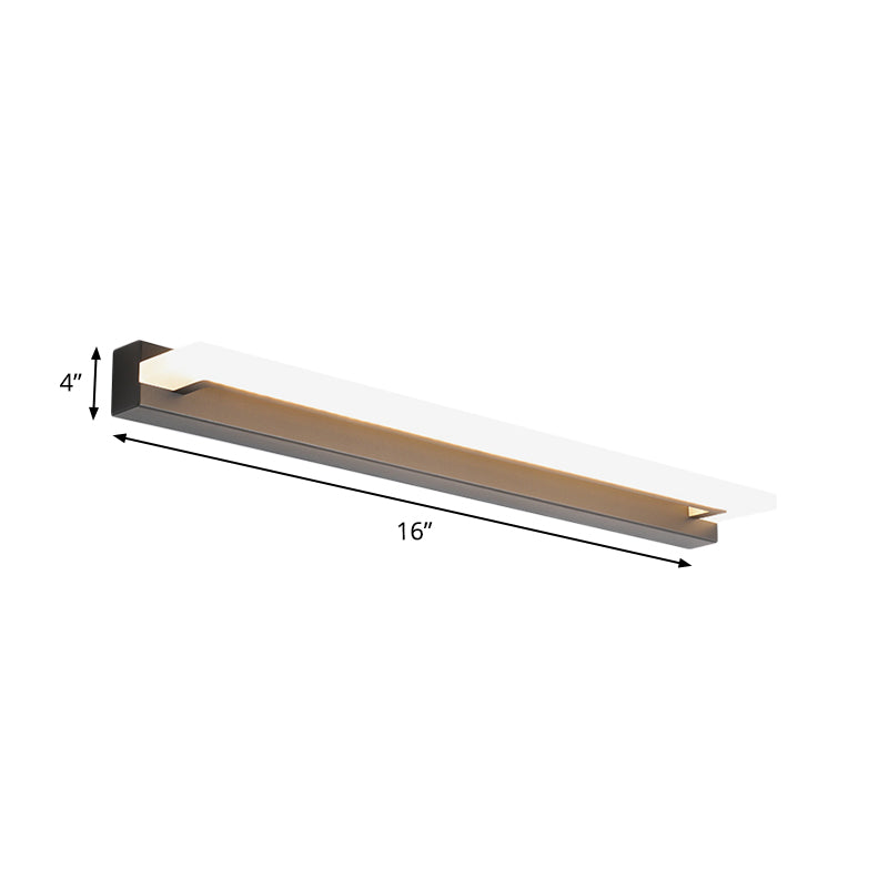 Slender Bathroom Vanity Light Acrylic LED Contemporary Wall Lighting Sconce in Black, Warm/White Light Clearhalo 'Modern wall lights' 'Modern' 'Vanity Lights' 'Wall Lights' Lighting' 1866040